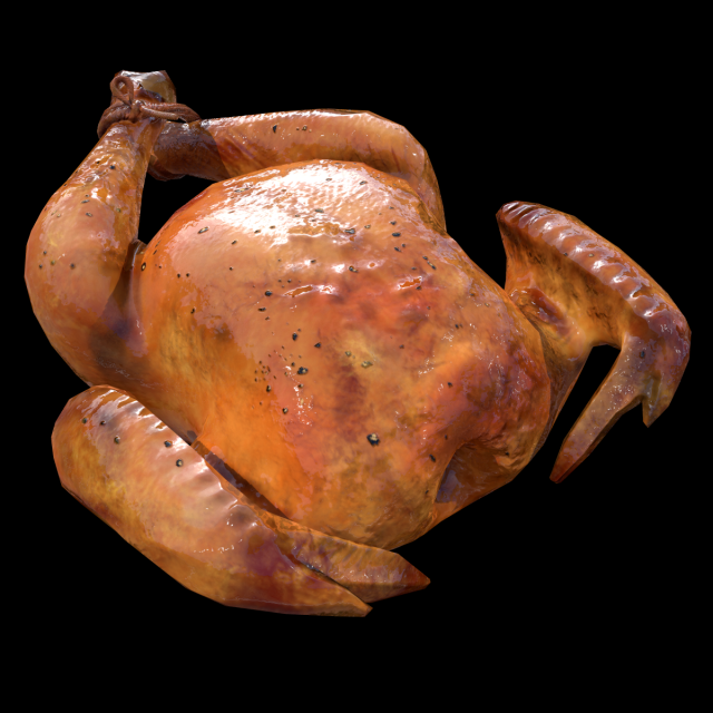 Roasted Chicken Modello 3D .c4d .max .obj .3ds .fbx .stl .blend 