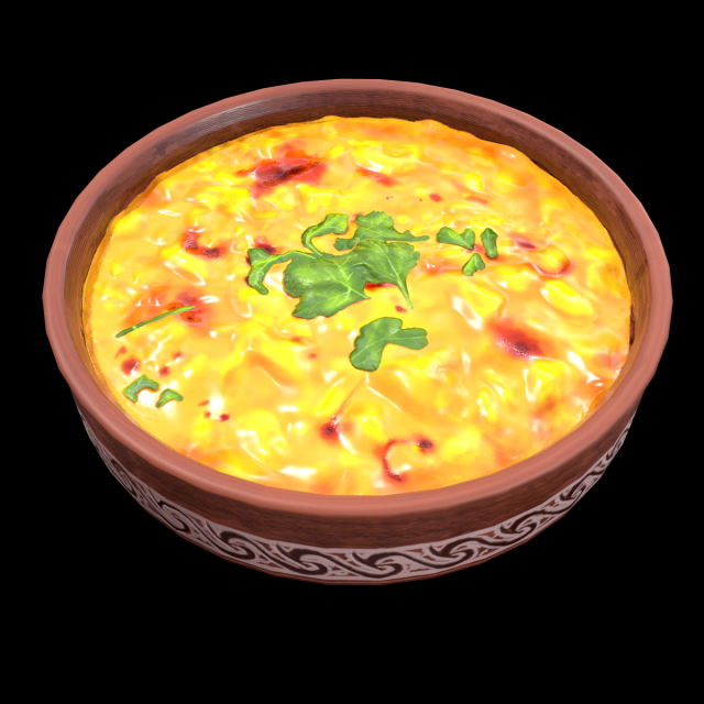 Butter Chicken 3D Модель .c4d .max .obj .3ds .fbx .stl .blend 