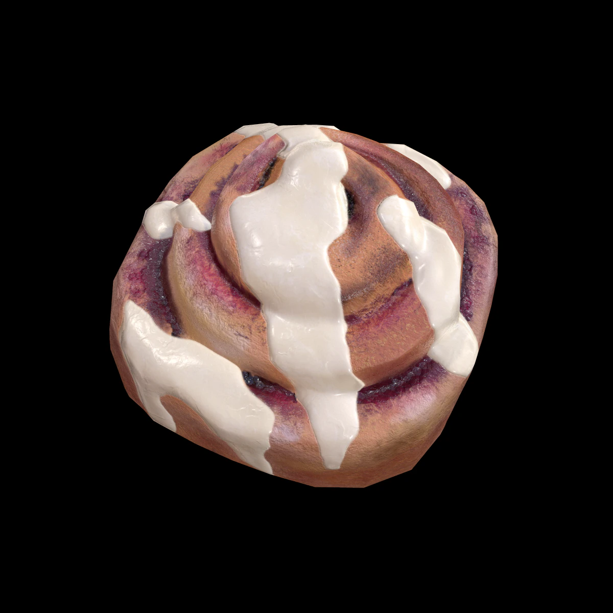 Bun BlueBerry 3D Model .c4d .max .obj .3ds .fbx .stl .blend 
