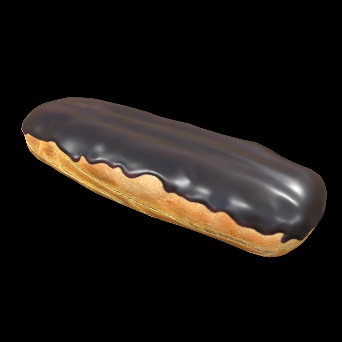 Chocolate Eclair 3D Model .c4d .max .obj .3ds .fbx .stl .blend 