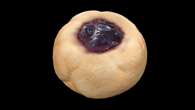 CranberryThumbprintCookie 3D Модель .c4d .max .obj .3ds .fbx .stl .blend 