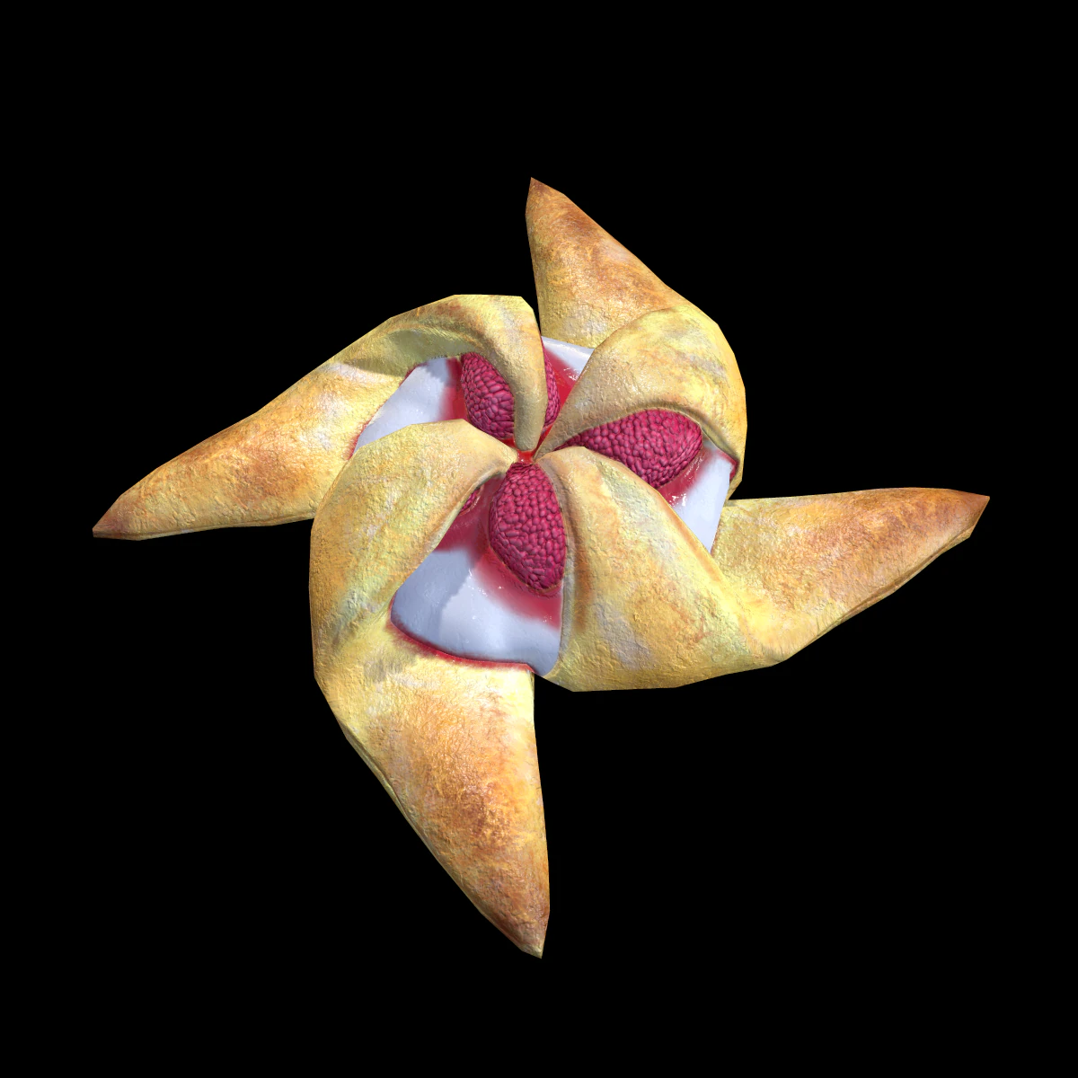 Raspberry Pastry 3D Model .c4d .max .obj .3ds .fbx .stl .blend 