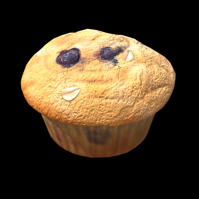 Blueberry Muffin 3D Model .c4d .max .obj .3ds .fbx .stl .blend 