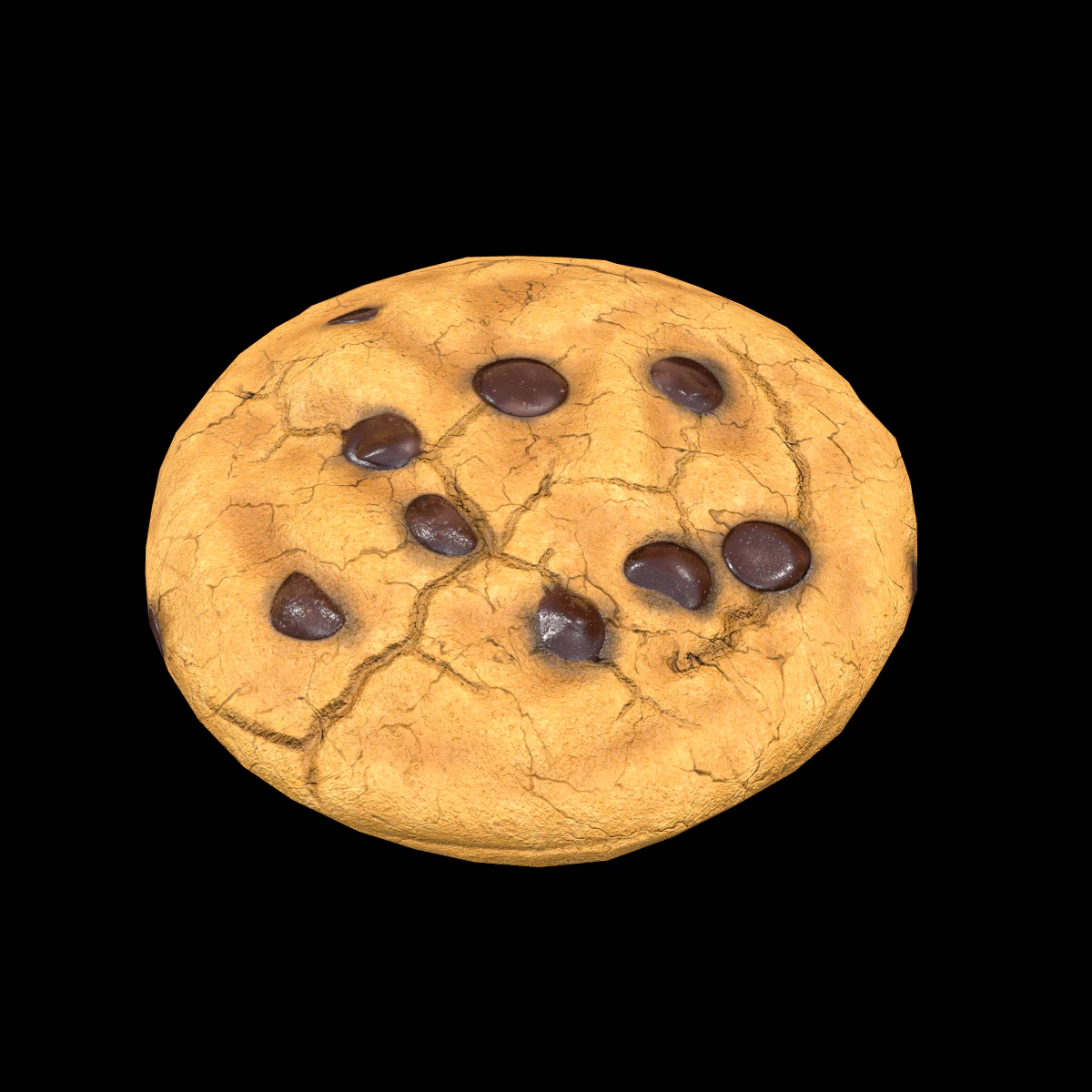 ChocolateChip Cookie 3D Model .c4d .max .obj .3ds .fbx .stl .blend 