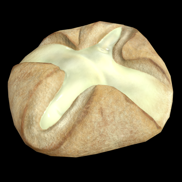 Danish Cheese Pastry 3D Модель .c4d .max .obj .3ds .fbx .stl .blend 