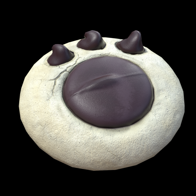 Paw Cookie 3D Model .c4d .max .obj .3ds .fbx .stl .blend 