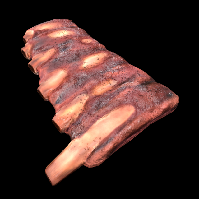 PorkRibs Grilled 3D Модель .c4d .max .obj .3ds .fbx .stl .blend 