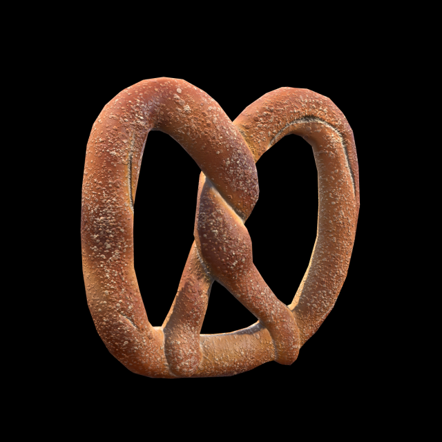 Pretzel 3D Model .c4d .max .obj .3ds .fbx .stl .blend 