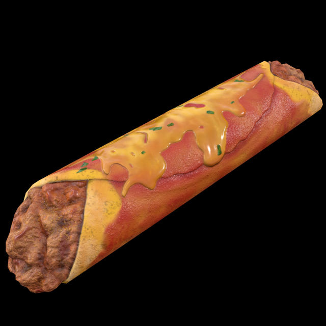 Beef Enchilada 3D Model .c4d .max .obj .3ds .fbx .stl .blend 