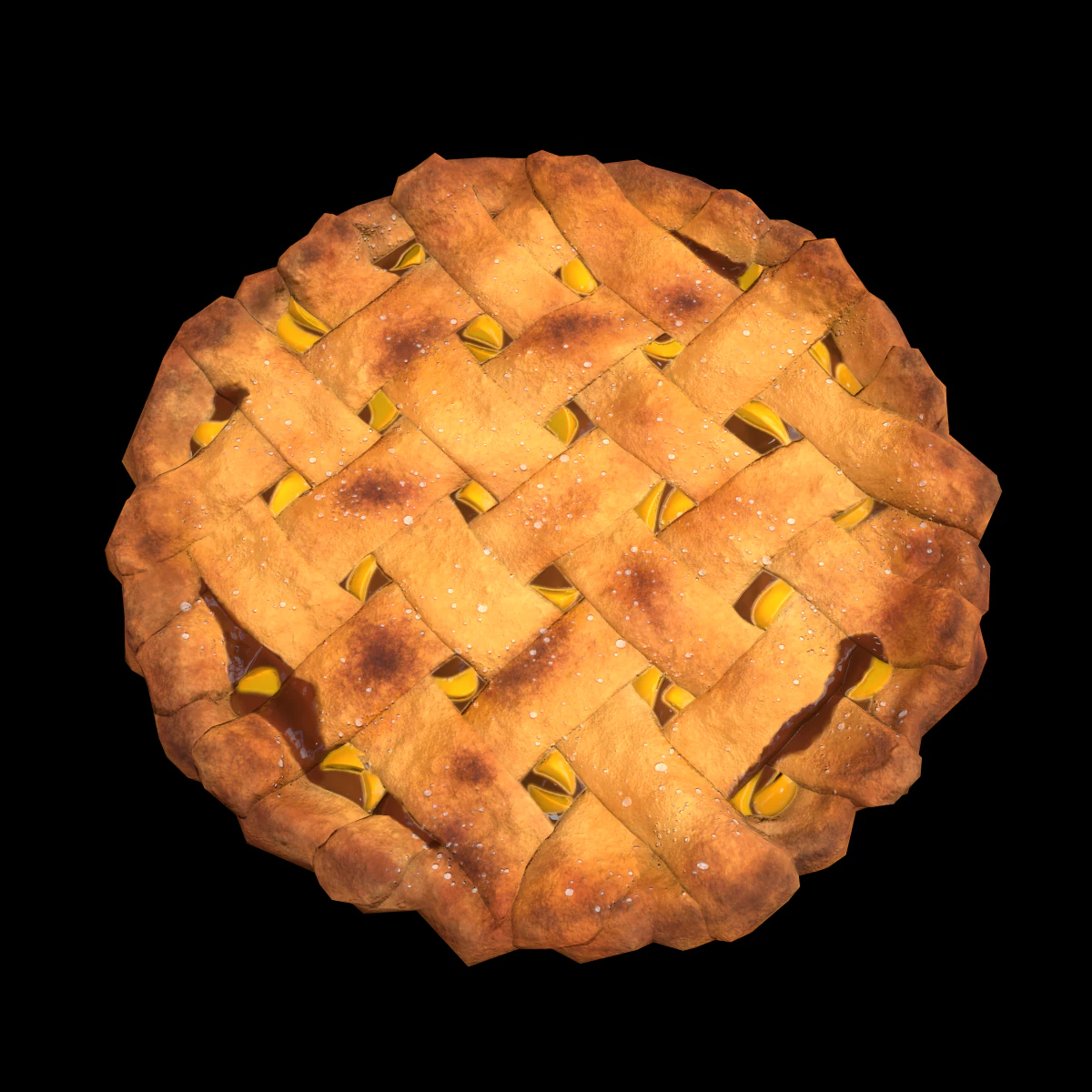 Peach Pie 3D Model .c4d .max .obj .3ds .fbx .stl .blend 