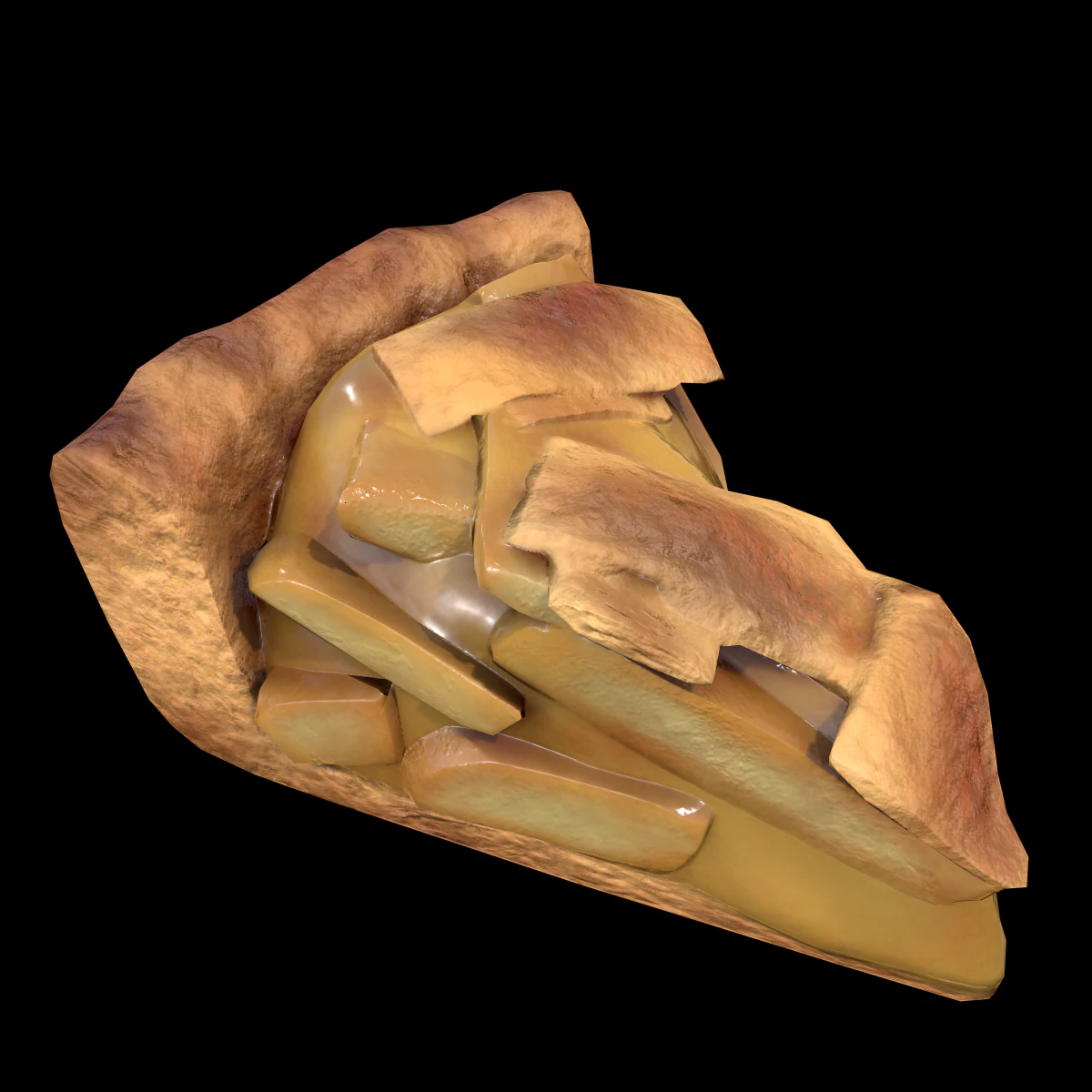 ApplePie Piece 3D Model .c4d .max .obj .3ds .fbx .stl .blend 