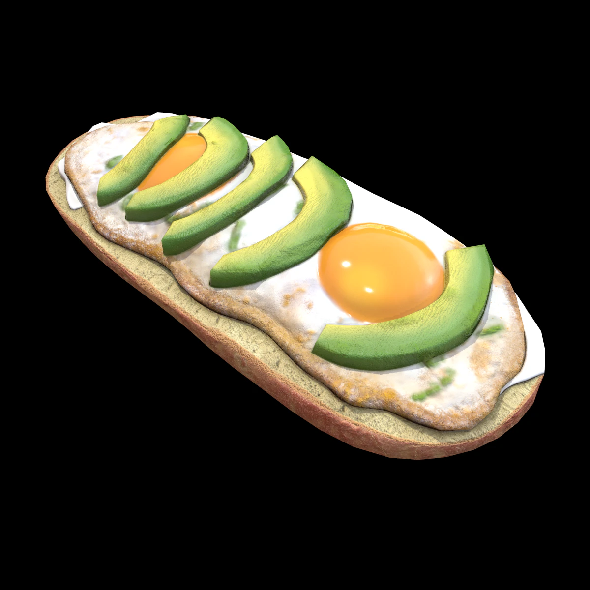 Avocado Mollete 3D Model .c4d .max .obj .3ds .fbx .stl .blend 