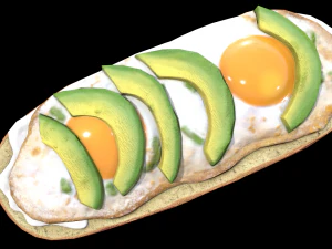 Avocado Mollete 3D Model