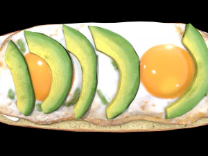 Avocado Mollete 3D Model