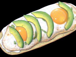 Avocado Mollete 3D Model
