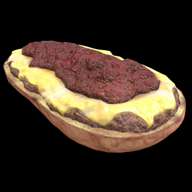 BeanPasteMollete 3D Model .c4d .max .obj .3ds .fbx .stl .blend 