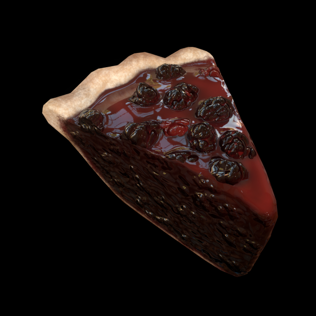 BlackGrassberryPiePiece 3D 모델 .c4d .max .obj .3ds .fbx .stl .blend 