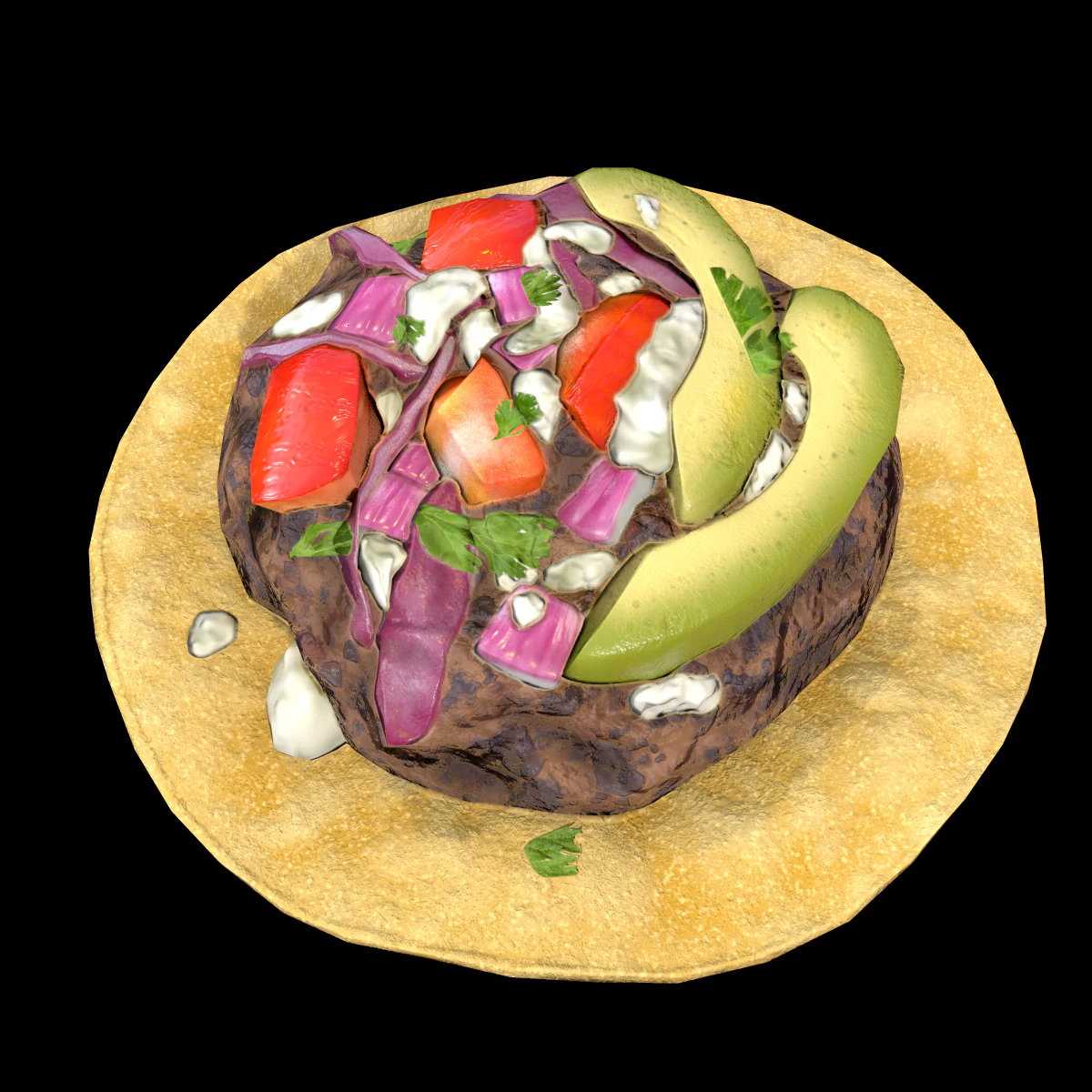 BlackBeanTostada Modello 3D .c4d .max .obj .3ds .fbx .stl .blend 