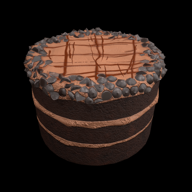 ChocolateGateau 3D Model .c4d .max .obj .3ds .fbx .stl .blend 