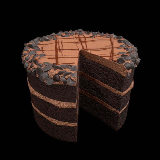 ChocolateGateauChart 3D Model .c4d .max .obj .3ds .fbx .stl .blend