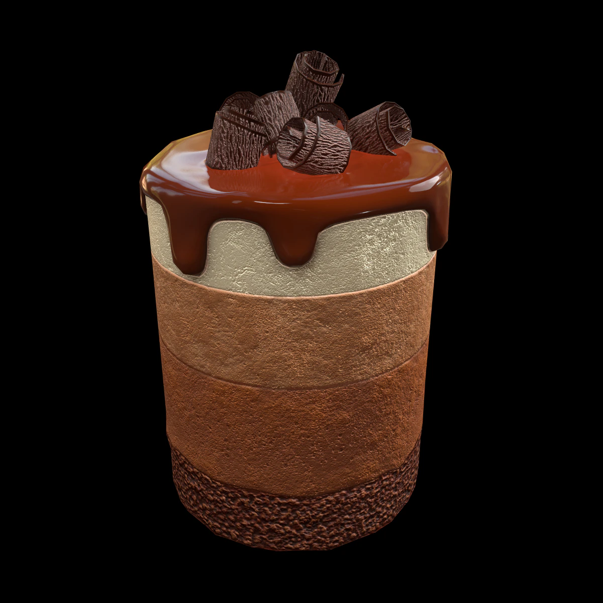 ChocolateMousseCake 3D Model .c4d .max .obj .3ds .fbx .stl .blend 