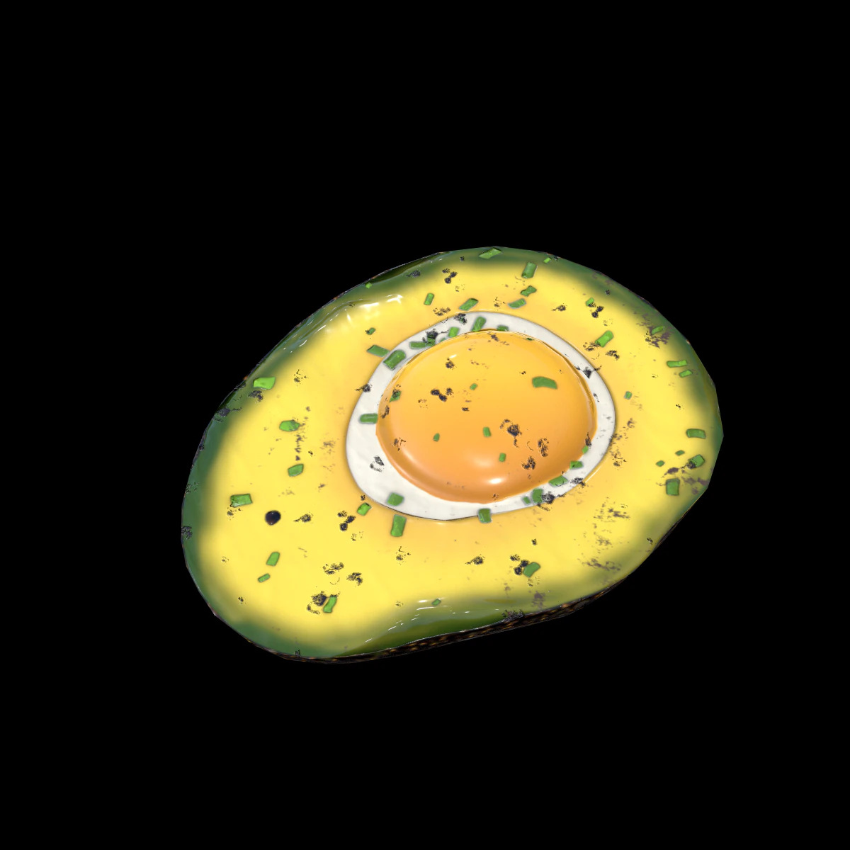EggAvocadoBaked 3D Model .c4d .max .obj .3ds .fbx .stl .blend 