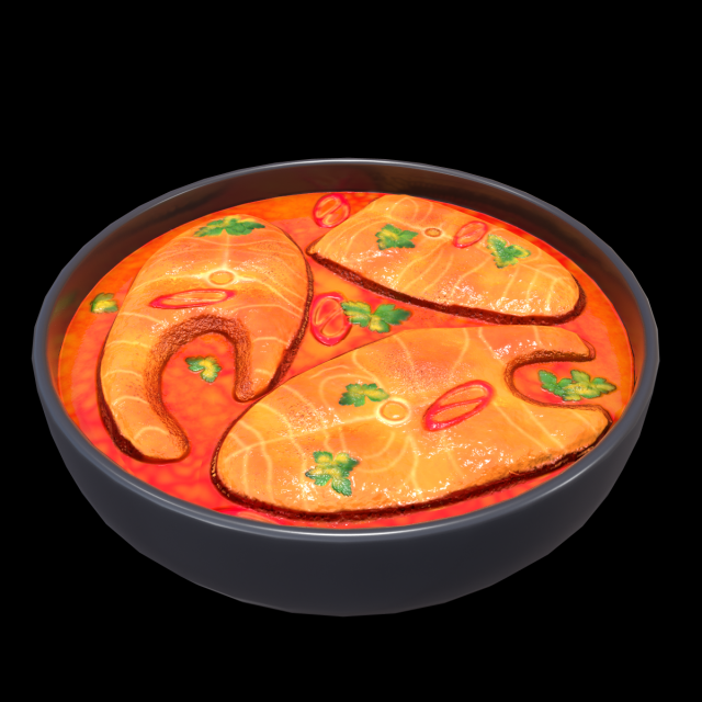 Macher Jhol 3D Модель .c4d .max .obj .3ds .fbx .stl .blend 