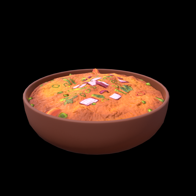 Pav Bhaji Model 3D .c4d .max .obj .3ds .fbx .stl .blend 