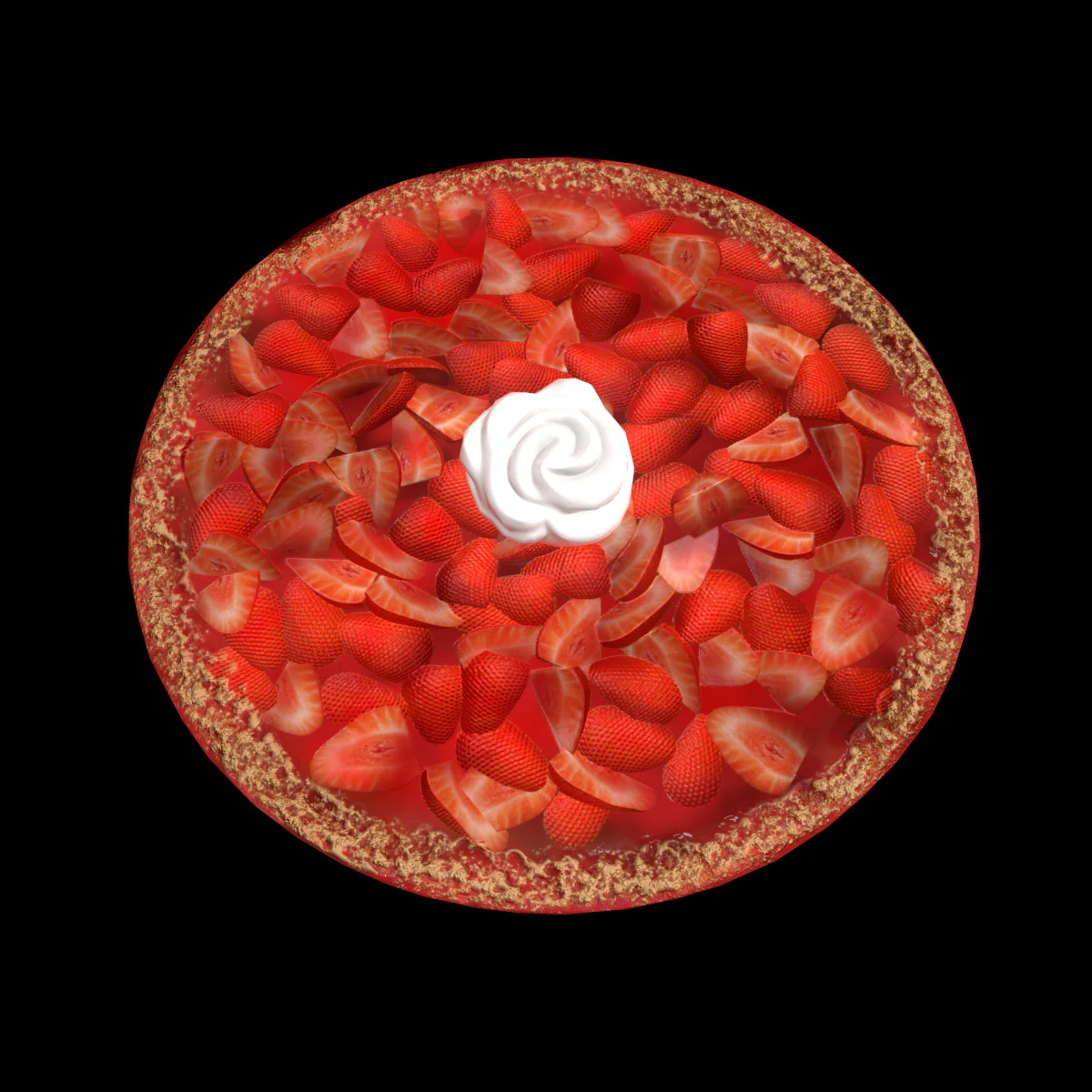 PieStrawberry 3D Model .c4d .max .obj .3ds .fbx .stl .blend 