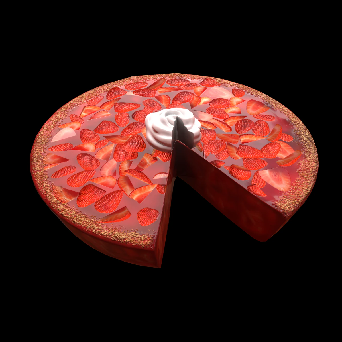 PieStrawberryChart 3D Model .c4d .max .obj .3ds .fbx .stl .blend 