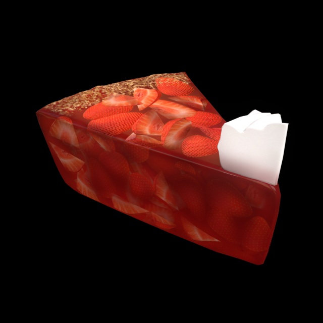 PieStrawberryPiece 3D Model .c4d .max .obj .3ds .fbx .stl .blend 
