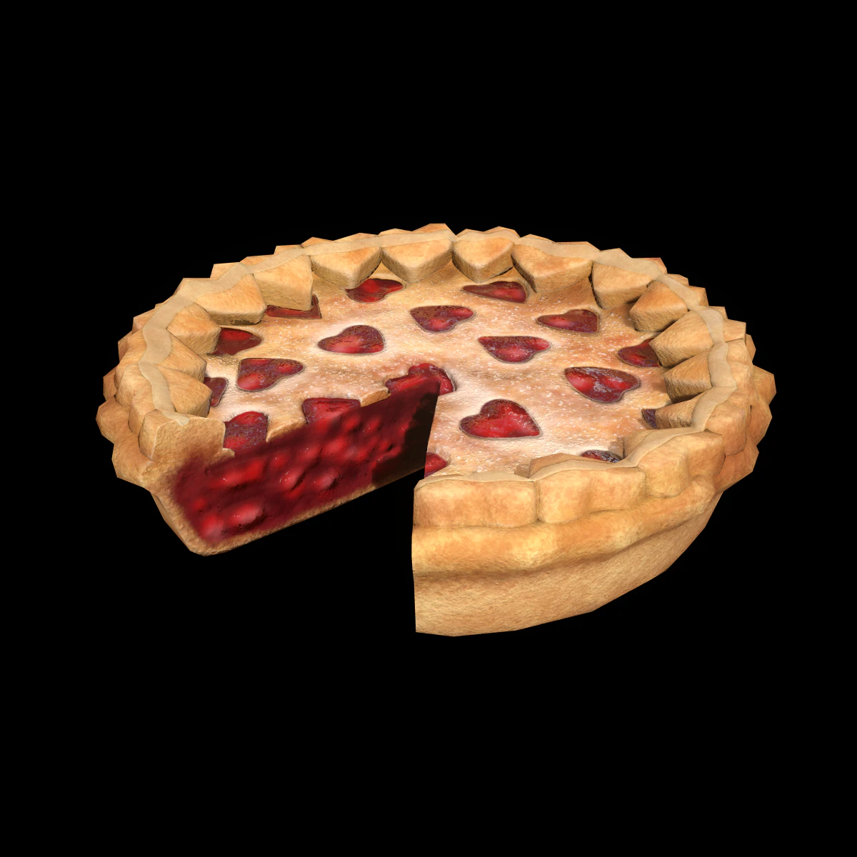 PieStrawberryHeartChart 3D Model .c4d .max .obj .3ds .fbx .stl .blend 