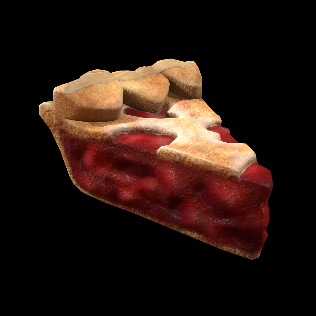 PieStrawberryHeartPiece 3D Model .c4d .max .obj .3ds .fbx .stl .blend 