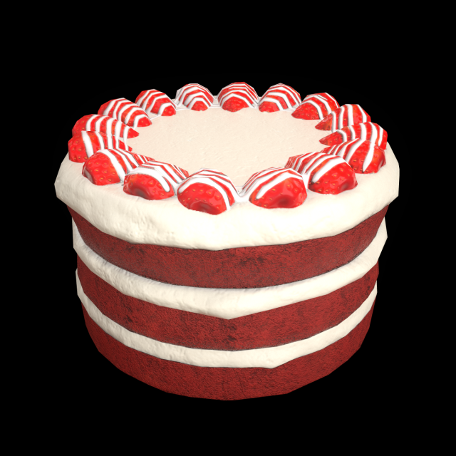 RedVelvetCake 3Dモデル .c4d .max .obj .3ds .fbx .stl .blend 