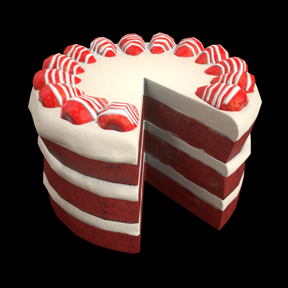 Wykres RedVelvetCake Model 3D .c4d .max .obj .3ds .fbx .stl .blend 