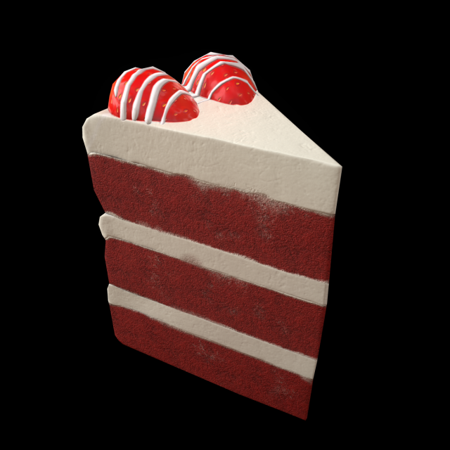 RedVelvetCakePiece 3D Model .c4d .max .obj .3ds .fbx .stl .blend 