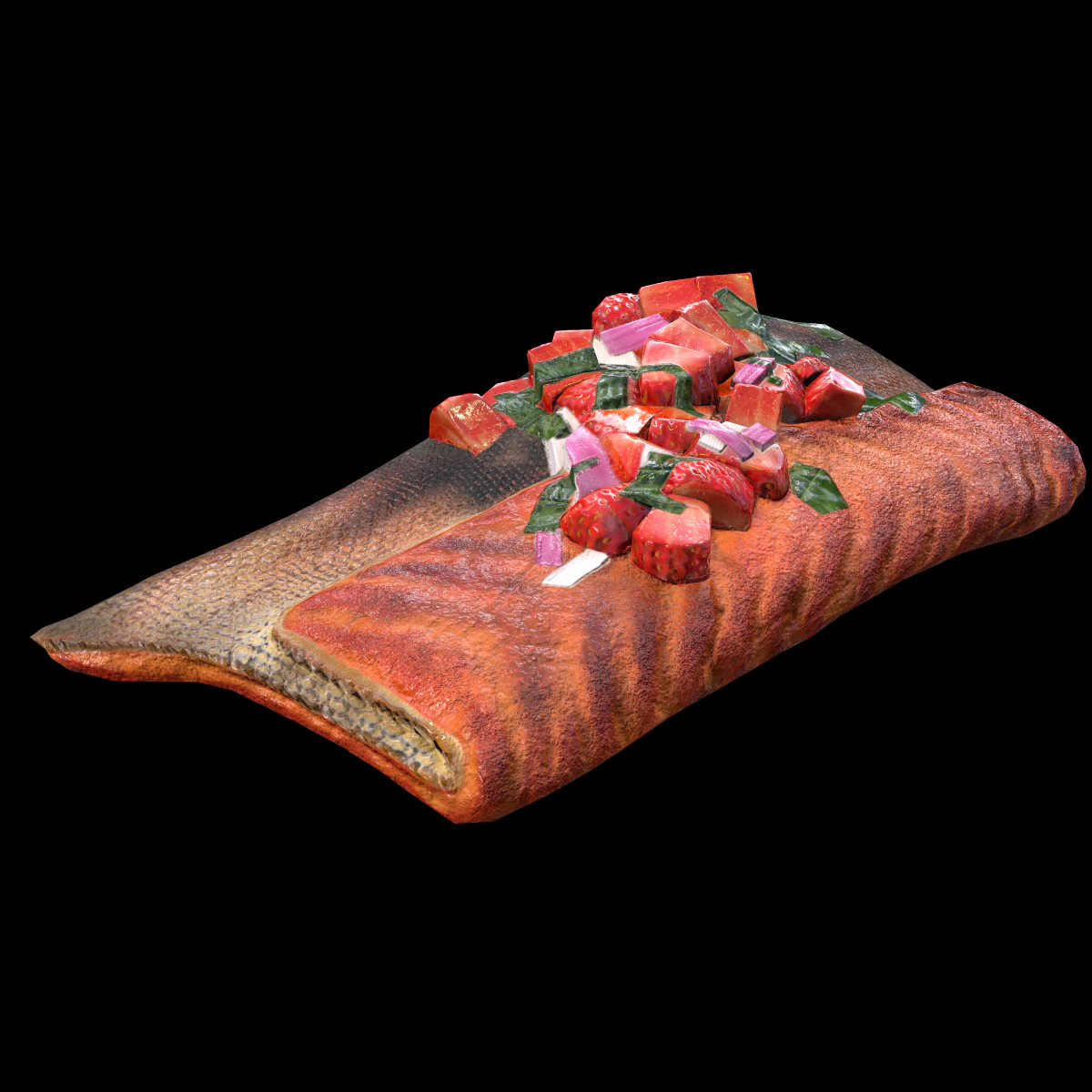 SaumonFraiseBasilic Modèle 3D .c4d .max .obj .3ds .fbx .stl .blend 