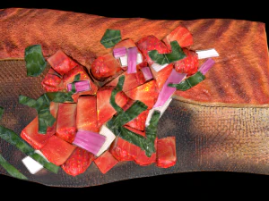 SaumonFraiseBasilic Modèle 3D