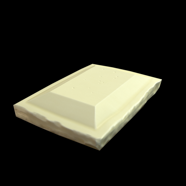 WhiteChocolateBarPiece 3D मॉडल .c4d .max .obj .3ds .fbx .stl .blend