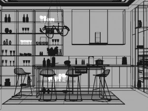 Kitchen Scene-1 3D Model