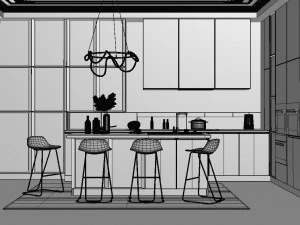 Kitchen Scene-1 3D Model