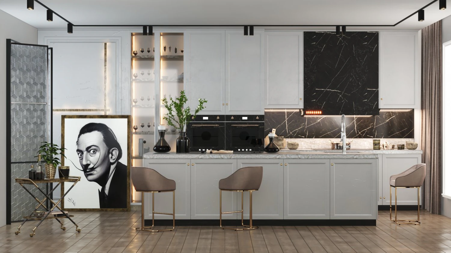 Kitchen Scene-2 3D Model .c4d .max .obj .3ds .fbx .stl .blend