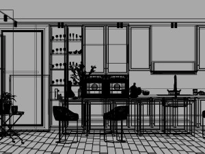 Kitchen Scene-2 3D Model