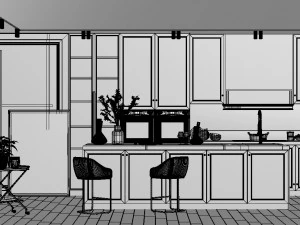 Kitchen Scene-2 3D Model