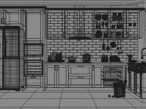 Kitchen Scene-3 3D Model