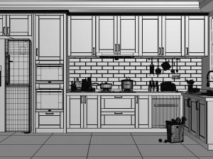 Kitchen Scene-3 3D Model