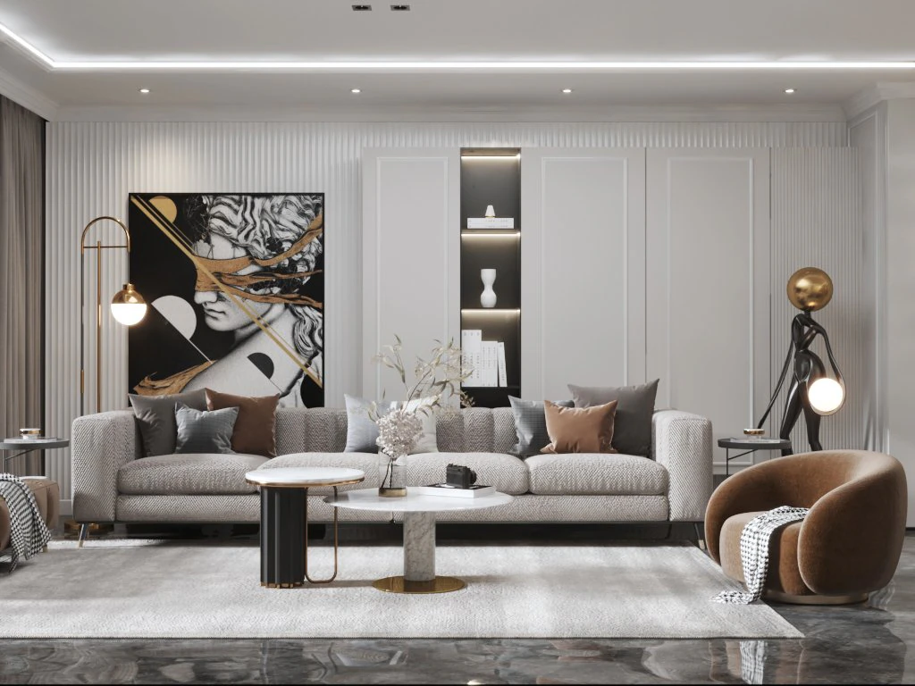 Living Room-1 3D Model .c4d .max .obj .3ds .fbx .stl .blend 