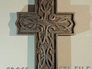 WALL CROSS 13 - CNC VE 3D YAZICI İNDİRME İ&Ccedil;İN 3D MODEL STL DOSYALARI 3D Baskı Modeli