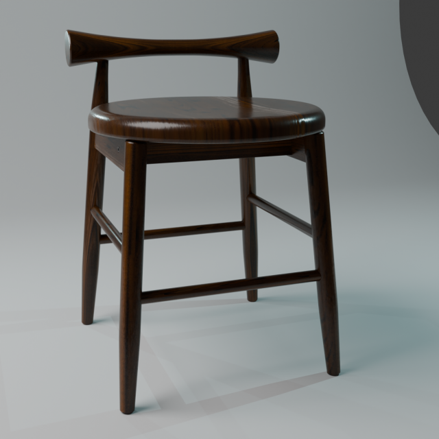 Wooden stool Model 3D .c4d .max .obj .3ds .fbx .stl .blend 