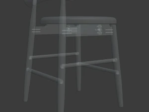 나무 의자 3D 모델